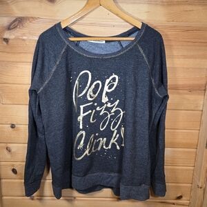 Maurices Graphic Sweatshirt "Pop Fizz Clink" Gray Womens Plus 1X New Years Eve
